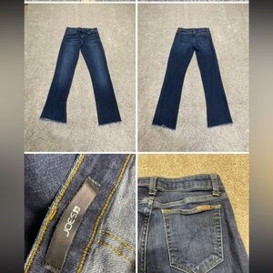 Joes the honey bootcut jeans sz 28W mid rise dark wash stretch frayed hem jeans
